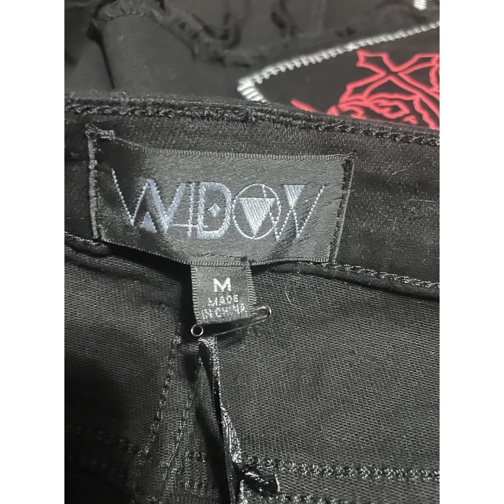 Dolls Kill Widow Noise Annoys Mini Black Denim Skirt Size M Punk Grunge Goth - Picture 5 of 13